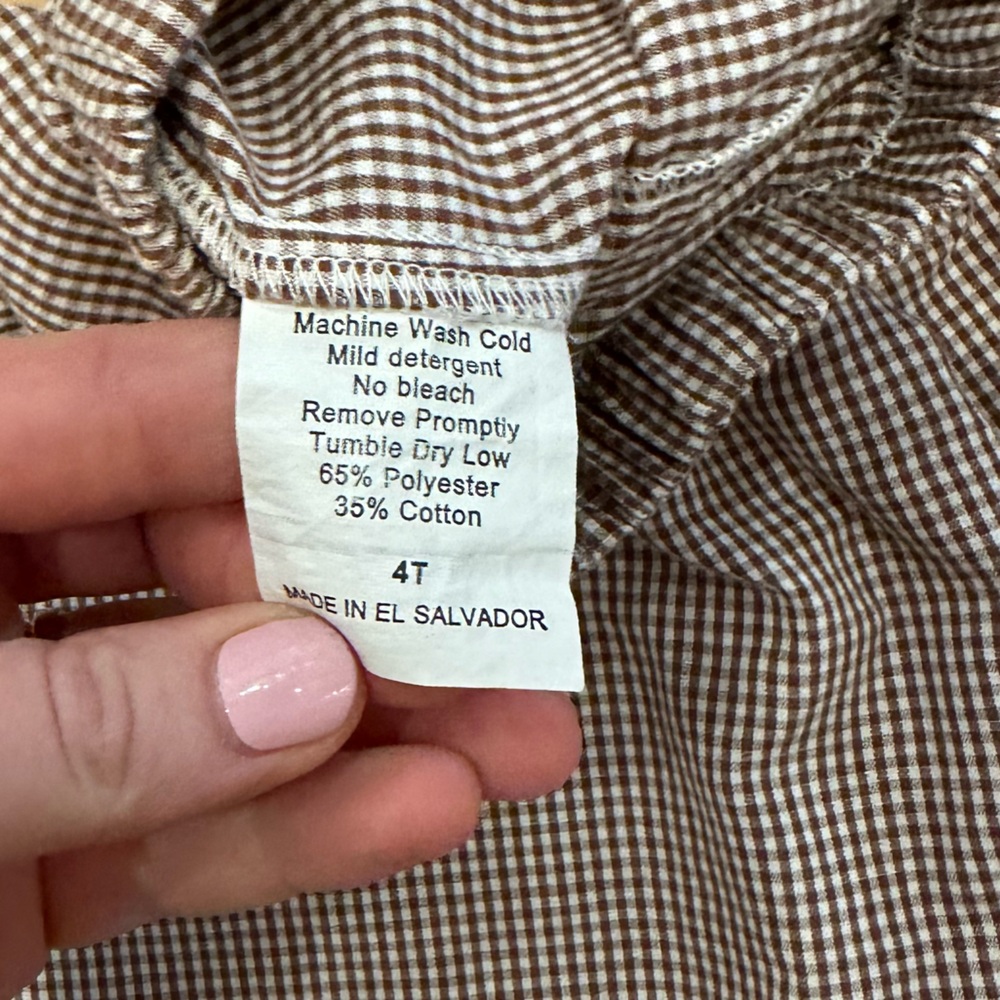 Black gingham pants with orange Rick rack detail and ruffle - Picture 3 of 6